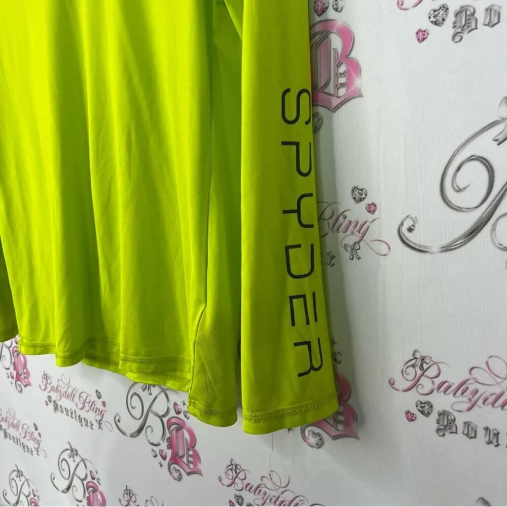 Spyder long sleeve graphic surf sand sun h2p Neon Green Performance Top